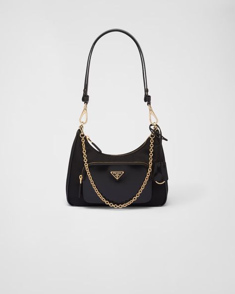 Black Re-nylon And Brushed Leather Mini-bag | PRADA Prada Mini Bag, Prada Re Edition 2005, Prada Mini, Prada Purses, Bags Prada, Prada Re Edition, Prada Collection, Prada Shoulder Bag, Womens Designer Bags