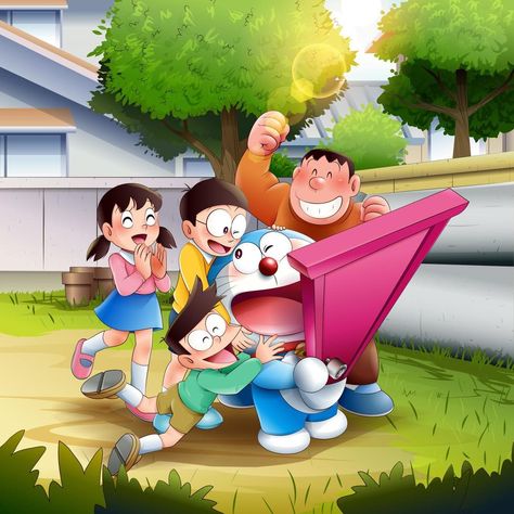 Doraemon And Nobita Friendship Wallpaper, Best Cartoon Shows, Cartoons Group, Friendship Wallpaper, Baby Cartoon Drawing, Robot Cat, Doremon Cartoon, Best Friends Cartoon, Friends Illustration