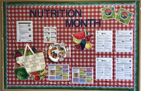 National Nutrition Month Awareness Bulletin Board Nutrition Bulletin Boards, Healthy Morning Smoothies, Health Bulletin Boards, Nutrition Poster, Pizza Ball, Wellness Board, National Nutrition Month, Healthy Bodies, 30 Day Plank Challenge