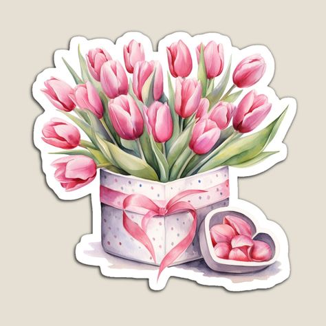 Get my art printed on awesome products. Support me at Redbubble #RBandME: https://www.redbubble.com/i/magnet/Valentine-s-Day-Flowers-Bouquet-Tulips-Heart-by-My-Magic-World/156464695.TBCTK?asc=u Diy Floral Backdrop, Paper Peonies Tutorial, Peony Tutorial, Bouquet Tulips, Valentine's Day Flowers, Paper Peony, Paper Flower Garlands, Baby Scrapbook Album, Crafted Gifts