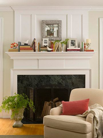 Love birds and decorating with books and am having the damnest time decorating a mantel of an unused fireplace. Modern Fireplace Mantle, Fireplace Mantle Designs, Mantle Design, Mantel Design, Southern Decor, Fireplace Mantel Decor, Diy Fireplace, Modern Fireplace, Mantel Decorations