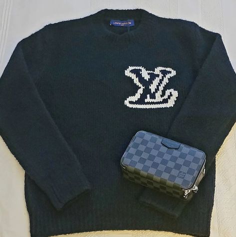 Lv Sweater, Outfits For Teenage Guys, Sick Clothes, Teenage Guys, Classy Outfits Men, Designer Sweater, Brand Clothes, Lv Men, Fashion Wishlist