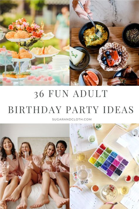 Birthday Ideas 32 Women, Womans Party Ideas, 30th Birthday Activities For Women, Birthday Party At Home Adults, Lady Birthday Party Ideas, Older Women Birthday Party Ideas, Fun Birthday Party Themes For Adults, 35th Bday Party Ideas For Her, Girl Party Ideas Women