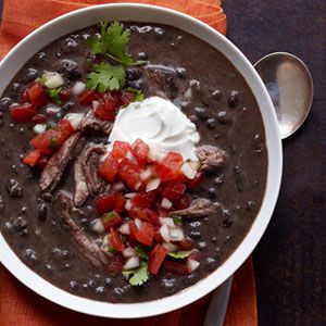 Pork and black bean soup, with canned chipotle to amp up the spice. #recipes Black Bean Soup Recipe, Bean Soup Recipe, Soup Beans, Bean Soup Recipes, Black Bean Soup, Instant Pot Soup, Soup Recipes Slow Cooker, Slow Cooker Pork, Crock Pot Slow Cooker