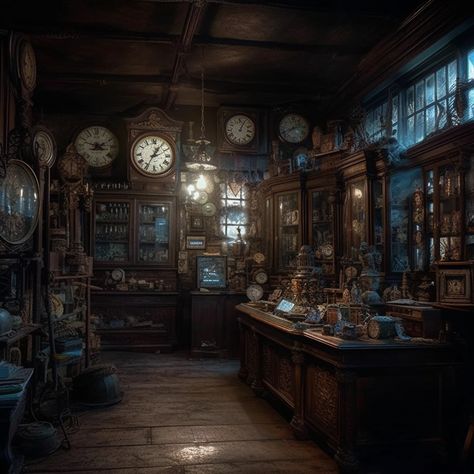 Thursday Tales 4/13: 🕰️ An old clock shop holds the power to turn back time, but at a cost. What would you sacrifice for a second chance? #ThursdayTales #WritingPrompt Clock Shop Aesthetic, Clock Shop Interior Design, Pancake Tower, Old Clock, Dance Tiktok, Turn Back Time, Vintage Home Accessories, Interior Room, Clock Shop