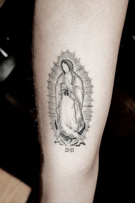 Small Virgen De Guadalupe Tattoo Ideas, Virgin Guadalupe Tattoo, Virgen De Guadalupe Tattoo Ideas Women, Virgin Of Guadalupe Tattoo, Virgin Mary Tattoo For Women, Lady Of Guadalupe Tattoo, Our Lady Of Guadalupe Tattoo, Virgin De Guadalupe Tattoo Ideas, Mexican Tattoo Ideas For Men