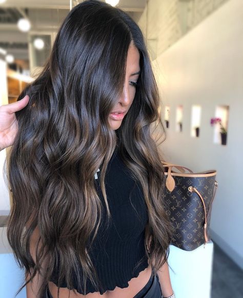 Blonde Specialist on Instagram: “The PERFECT Brunette. • • • • Step 1- Roots 5.01/6.01 diarichesse 9vl  Step 2- Lowlight 6.1 dialight  Step 3-Balayage 30vl  Step 4- Tone…” Hair Brunette Medium, Balayage Hair Brunette, Balayage Hair Brunette With Blonde, Balayage Asian Hair, Balayage Hair Blonde Medium, Hair Extension Lengths, Perfect Brunette, Brunette Medium, Hair Brunette