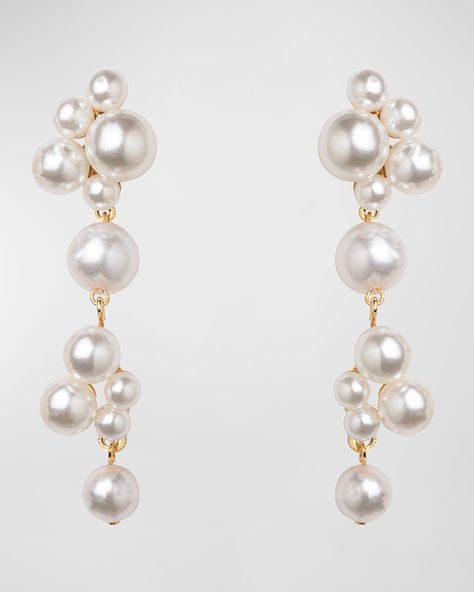 "Find JENNIFER BEHR Pernilla Earrings on Editorialist. Jennifer Behr \"Pernilla\" earrings Approx. 2.5\"L 24karat goldplated brass Crystal faux pearls Nickelfree surgical steel post backs For pierced ears Wipe clean Made in USA" Vintage Pearl Earrings, Mv Outfits, Bridal Party Accessories, Pearl Statement Earrings, Dior Earrings, Hoco Hairstyles, Jennifer Behr, Pearl Necklace Set, Steel Post