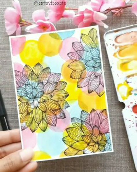 🖌WATERCOLOR BLOG#1🖌 on Instagram: “👉More art: @watercolor_guide Art by @artsybeats ⠀ Ads/Promotional posts: write direct message to @watercolor_guide ⠀ Follow us also…” Mandala With Watercolor, Boho Arts, Watercolor Guide, Watercolour Drawings, Bridal Art, Watercolor Blog, Coaster Art, Pencil Sketch Images, Creative Bookmarks