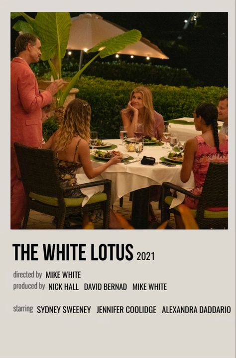 White Lotus Poster, Series Posters, Tv Posters, The White Lotus, Film Journal, Polaroid Posters, Jennifer Coolidge, Movie Card, Series Poster