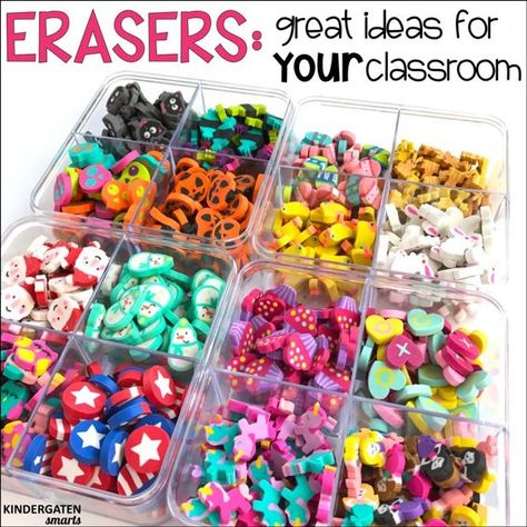 Ideas on how to use those super cute mini erasers from Target in your classroom! Chemical Equations, Classroom Kindergarten, Mini Erasers, Morning Tubs, Math Manipulatives, Teacher Organization, Classroom Setup, First Grade Math, Preschool Math