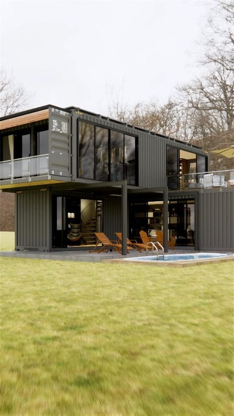 Container Van House, Bea Miller, Shipping Container Home Designs, Container Houses, Shipping Container House Plans, Container Architecture, Building A Container Home, Container House Plans, Casa Container