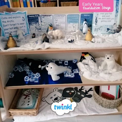 Polar Regions Activities, Arctic Eyfs, Eyfs Winter, Polar Activities, Polar Explorer, Teach Preschool, Early Years Foundation Stage, Writing Area, Tuff Tray