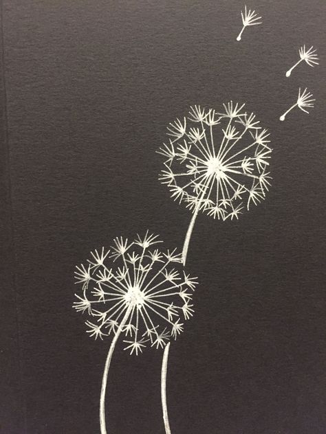 Dandelion Chalk Art, Mini Tela, Dandelion Drawing, Beautiful Pencil Drawings, Dandelion Painting, Draw Step By Step, Easy Drawing Steps, How To Draw Steps, Dandelion Designs