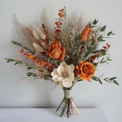 Boho rust orange bridal bouquet Ottawa, ON Weddings | BLUSH FLOWER CO. Burnt Orange Wildflower Bouquet, Fall Pampas Bouquet, Rust Bridesmaid Dress With Flowers, Orange Fall Bouquet, Bridal Bouquet With Mums, Terracotta Wildflower Bouquet, Fall Bridal Bouquet October Rustic, Terracotta Bridal Bouquet Boho, Fall Flowers Decor