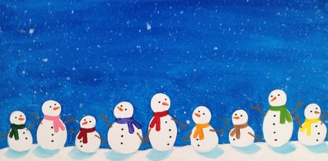 Snowman Family Painting, Personalized Paintings, Snowmen Family, Xmas Art, Snowman Family, Family Canvas, Family Painting, Canvas Paint, Snowman Painting