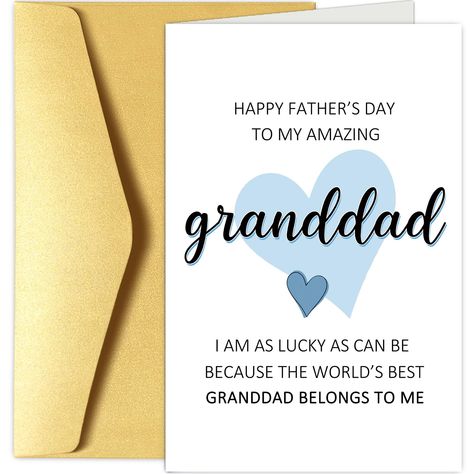 PRICES MAY VARY. Simple design and sweet sentiment, send this delicate greeting card to your grandfather for showing your love, it will sure bring a smile to him! All the card printed on high quality, smooth 300gsm card stock, and comes with a nice envelope. Measures 8.0" x 5.3" inches when folded. Perfect Fathers Day gift for grandpa from grandchildren. Blank inside for your own message. And the card are coated one side, nearly suitable for all kinds of pens to write on. Thank you for taking th Grandpa Fathers Day Card, Fathers Day Gift For Grandpa, Card Gifts, Fathers Day Card, Gift For Grandpa, Father's Day Card, Happy Father's Day, Grandpa Gifts, Grandchildren