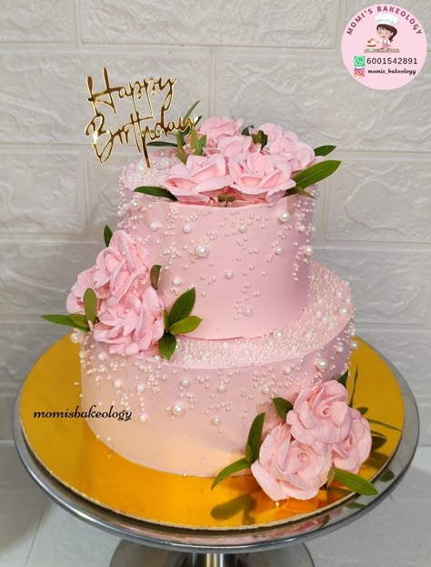 two tier birthday cake Simple Cake Designs Two Tier, Two Tier Sweet 16 Birthday Cake, Two Tier Fondant Cake, 2tier Birthday Cake, Two Tier Cake Design, Double Layer Cake Design, 2 Layer Cake Birthday Design, Two Tier Buttercream Cake, 2 Tier Cake Designs