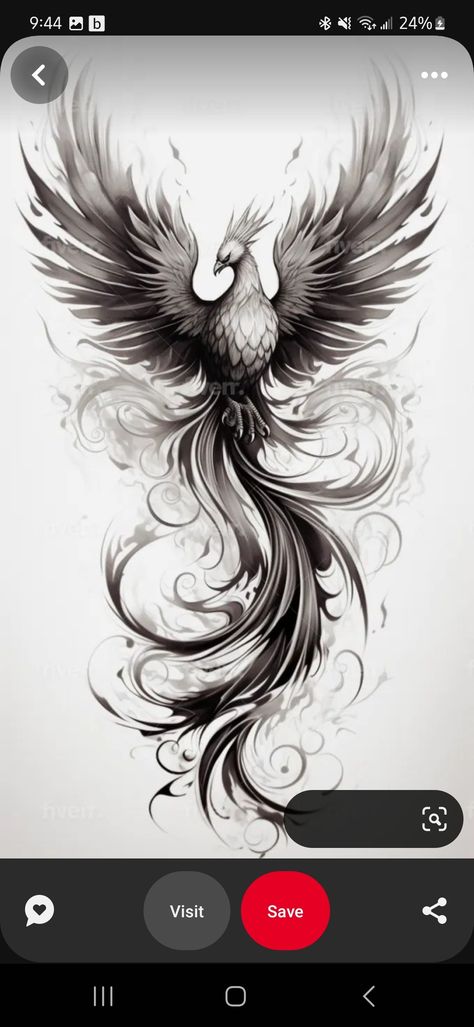 Phoenix On Fire Tattoo, Phoenix Thigh Tattoo For Women, Fire Bird Tattoo, Fenix Tattoo Design, Black Phoenix Tattoo, Phoenix Tattoo Arm, Feniks Tattoo, Tattoo Bein Frau, Harley Tattoo