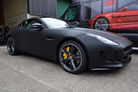 Brand new Jaguar F-Type wrapped by us in Matte Black - It looks amazing! #Jaguar #F-Type #MatteBlack #Quality #Reforma #Wrap #Carbon Matte Black Jaguar Car, Black Jaguar Car, 2023 Jaguar, New Jaguar F Type, New Jaguar, Jaguar Cars, Black Jaguar, Vehicle Wraps, Jaguar F Type