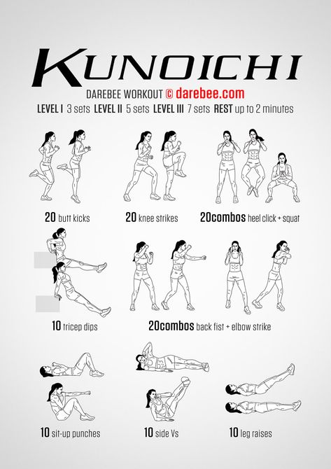 Kunoichi Workout Darebee Workout, Hero Workouts, Superhero Workout, Trening Sztuk Walki, Exercises For Women, Workout For Women, Martial Arts Workout, An Exercise, Boxing Workout