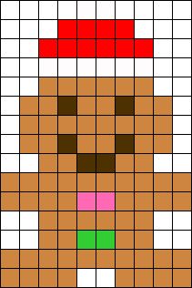 Easy GingerBread Man Perler Bead Pattern / Bead Sprite Gingerbread Perler Bead Patterns, Perler Beads Pattern, Easy Gingerbread, Christmas Perler Beads, Modele Pixel Art, Hamma Beads Ideas, Easy Perler Bead Patterns, Melty Bead Patterns, Pearl Beads Pattern