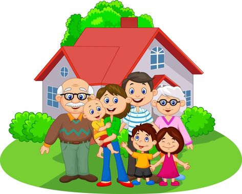 Cartoons Reading Books, Cartoon Family, Family Clipart, Family Vector, Family Drawing, Happy Cartoon, Family Cartoon, Family Images, Family Illustration