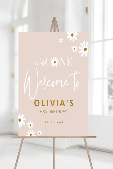 EDITABLE Daisy Floral Birthday Party Welcome To Sign Multiple sizes, Boho Girl Birthday Party INSTANT DOWNLOAD First Birthday Girl Daisy Theme, Welcome To Sign, 6th Birthday Girls, Boho Birthday Party, Baby Birthday Decorations, Floral Birthday Party, One Year Birthday, First Birthday Party Decorations, Girl Birthday Themes