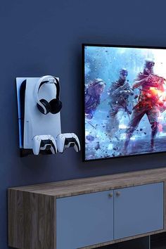 Ps5 Wall Mount, Playstation Room, Tv Set Up, Small Game Rooms, Ps5 Console, Apartment Living Room Design, Tv Wall Design, Gaming Room Setup, Gamer Room