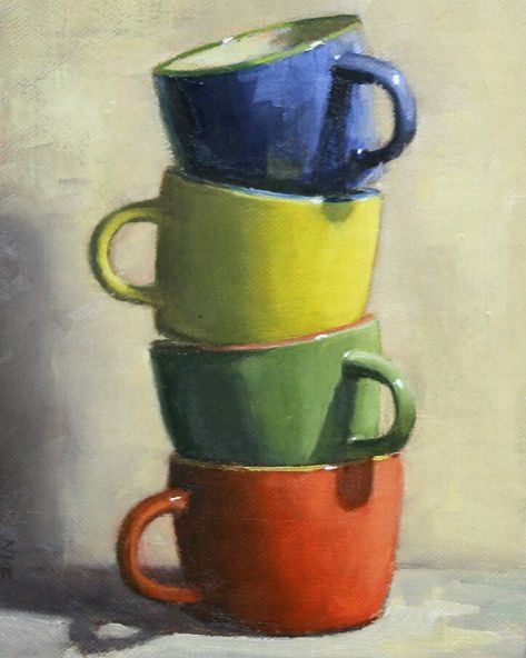 Still Life Painting Ideas, Cup Still Life, Acrylic Art Projects, Oil Pastel Paintings, Still Life Oil Painting, Still Life Drawing, Painting Still Life, Still Life Art, Art Tutorials Drawing