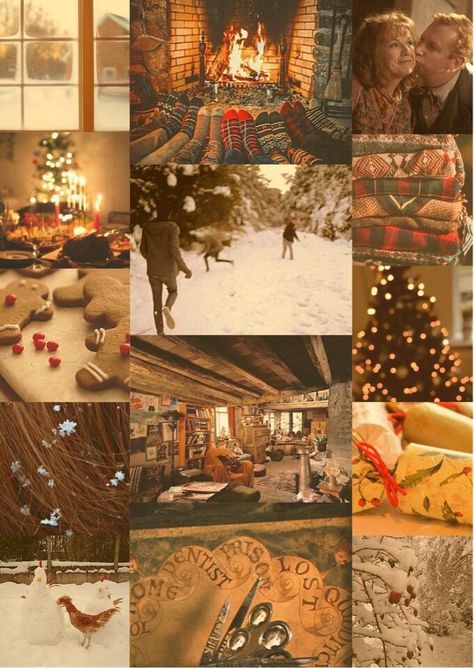 It’s not much, but it’s home. Christmas At The Burrow Aesthetic, Weasley Christmas Aesthetic, The Burrow Aesthetic, Christmas At The Burrow, Shifting Photos, Weasley Christmas, Hp Visuals, Burrow Aesthetic, Practical Magic House