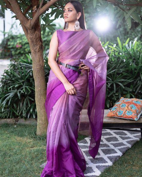 Ombre Saree, Purple Ombre, Organza Saree, Beautiful Dresses, Thread, Saree, Purple, Dresses, On Instagram