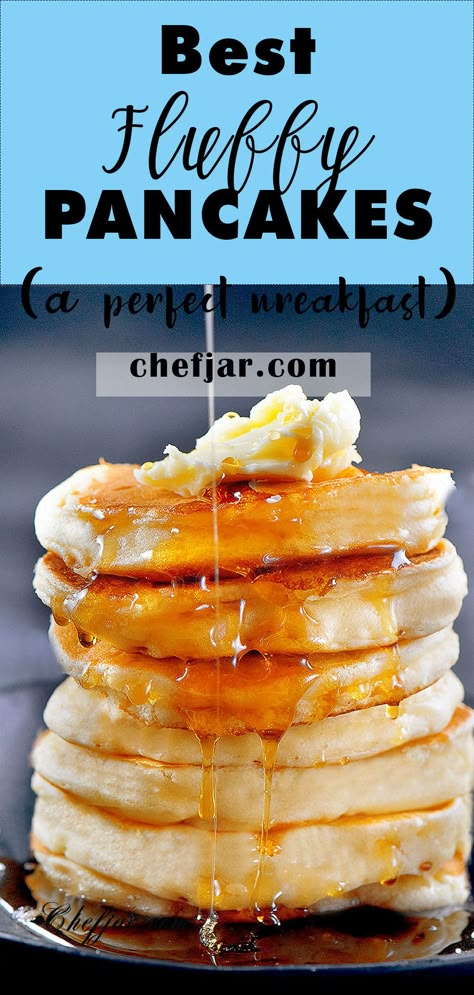 Extra Fluffy Pancake Recipe, Light Fluffy Pancakes Recipes, Big Fluffy Pancakes Recipe, Fluffy American Pancakes Recipes, Egg White Pancakes Fluffy, Flourless Pancakes With Fluffy Texture, Vanilla Pancakes Recipe, Thick Pancakes Fluffy, Soft Fluffy Pancakes Recipe