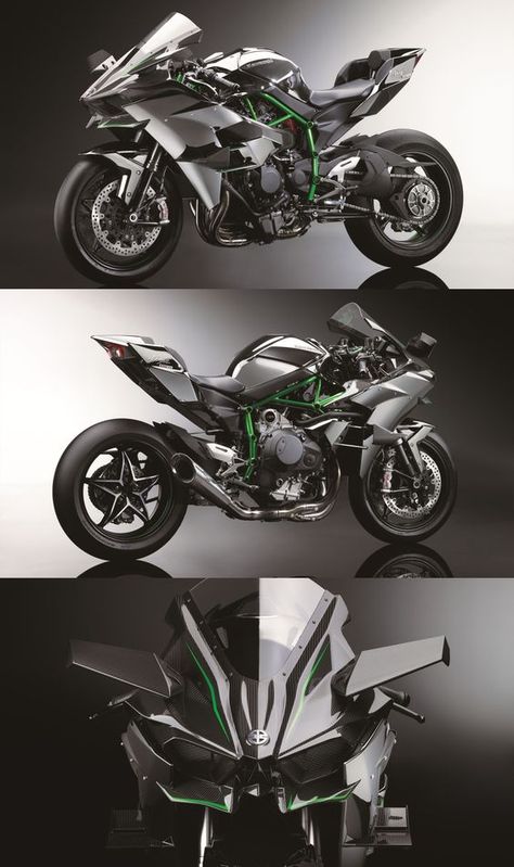 Kawasaki Ninja H2R - With 300hp from a supercharged engine, it's so fast it needs wings.: Vrod Custom, Moto Ninja, Vespa Racing, Kawasaki Ninja H2r, Ninja Motorcycle, Motorcycle Kawasaki, Ninja H2r, Ninja Bike, Bike Motorcycles