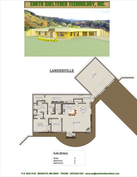 Earth Sheltered Technology - Earth Home, Floor Plans Bermed House, Earthship House, Earthship Home Plans, Earthship Plans, Dogtrot House, Hobbit Homes, Earth Ship, Underground Greenhouse, Underground House