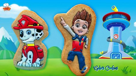 Paw patrol cookies Marshall and Ryder Galletas Royal Icing, Paw Patrol Ryder, Paw Patrol Cookies, Paw Patrol Marshall, Ryder Paw Patrol, Paw Patrol Characters, Paw Patrol Cake, Icing Cookies, Royal Icing Cookies