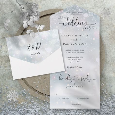 $3.80 | Elegant Script Hearts Minimalist Winter Wedding #winter wedding, wedding rsvp, minimalist, all in one wedding invitation, simple budget wedding, elegant script, romantic, love hearts, monogram, snowflakes Frost Background, Winter Wonderland Wedding Invitations, Wonderland Wedding Invitations, Script Heart, Snowflake Wedding, Christmas Wedding Invitations, Snow Wedding, Minimalist Winter, Elegant Monogram