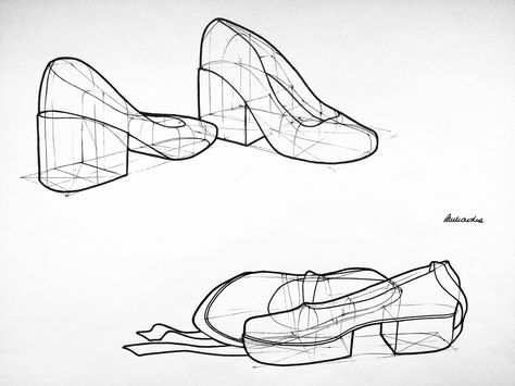 Heels Perspective Drawing, Perspective Drawing Lessons, Shoe Design Sketches, Shoes Drawing, Perspective Drawing, Car Sketch, A Level Art, Anime Drawings Tutorials, Drawing Lessons