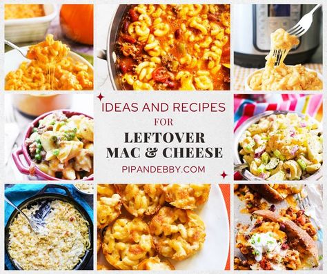 Collage of foods that you can enjoy preparing with leftover mac and cheese in it. Recipes With Leftover Mac And Cheese, Left Over Mac And Cheese Recipes Ideas Baked Macaroni, Mac And Cheese Leftover Recipes, Leftover Mac N Cheese Recipes, Leftover Mac And Cheese Recipes Ideas, Leftover Kraft Mac And Cheese Recipes, Mac N Cheese Leftovers Recipe, What To Do With Leftover Mac And Cheese, Mac And Cheese Leftover Ideas