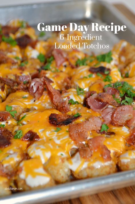 The Big Game calls for some really delicious snacks like Loaded Totchos. Tots cooked crispy then smothered and covered with a cheesy, ranch and bacon topping. Seriously. Doesn’t that sound AMAZING right now? This easy game day recipe will easily make you the MVP. #gamedayrecipe #gamedayrecipes #superbowlfood #partyfood #totchos #superbowlrecipes #loadedtatertots #appetizerrecipes #footballsnacks #loadedtotchos #tots #cheesy #bacon #tatertots #gamedaysnacks #footballpartyfood Loaded Totchos, Totchos Recipe, Best Tater Tot Casserole, Nachos Loaded, Potato Casseroles, Easy Tater Tot Casserole, Loaded Tater Tots, Tater Tot Recipes, Tater Tot Breakfast Casserole