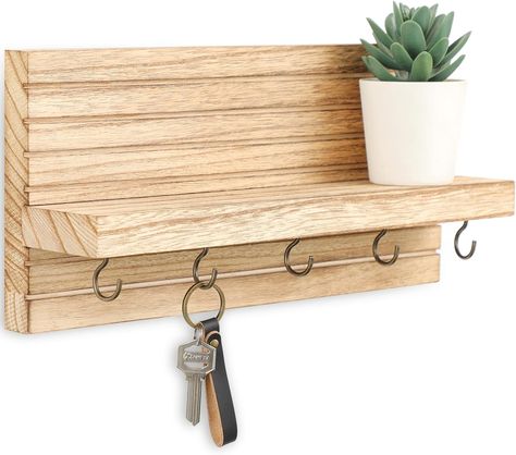 Entryway Shelf With Hooks, Shelf Entryway, Key And Letter Holder, Wall Shelf With Hooks, Mail And Key Holder, Shelf With Hooks, Key Holder For Wall, Entryway Shelf, Entryway Wall Decor