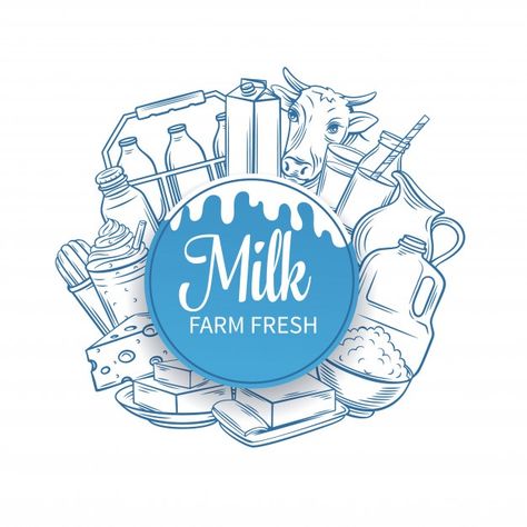 Milk Logo Design Ideas Brand Identity, Dairy Logo Design, Dairy Products Logo, Milk Package, Milk Logo, Milk Advertising, Milk Store, Dairy Brands, Logo Packaging Design