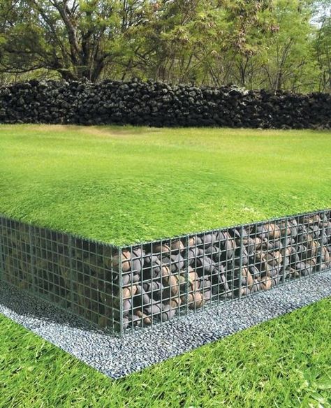 Gabion Walls Gabion Retaining Wall, Container Water Gardens, Taman Air, Gabion Wall, Have Inspiration, Fence Design, Retaining Wall, Front Garden, Outdoor Design