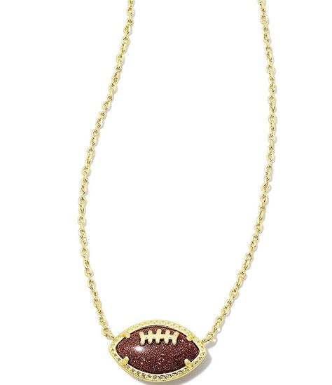 Football Kendra Scott, Kendra Scott Football Necklace, Sport Necklaces, Kendall Scott, Football Necklace, Short Pendant Necklace, Preppy Jewelry, Kendra Scott Necklace, Jewelry Accessories Ideas