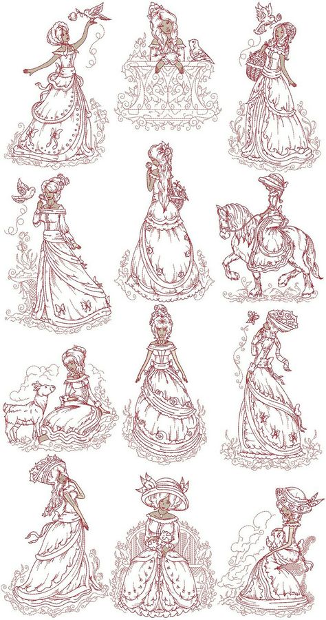 Redwork Quilts, Vintage Embroidery Designs, Bluework Embroidery, Quick Embroidery, Toenail Problems, Victorian Embroidery, Lazy Daisy Stitch, Victorian Ladies, Embroidery Template