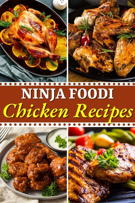 Try these easy Ninja Foodi chicken recipes for dinner, and you won't be disappointed! From roast chicken to stir-fry to chicken tenders, there are plenty of tasty dishes you can make. Chicken Recipes For Ninja Foodi, Nijia Foodie Chicken Recipes, Chicken Recipes In Ninja Foodi, Chicken In The Ninja Foodi, Ninja Dinner Recipes, Ninja Grill Chicken Recipes, Ni Ja Foodie Recipes, Ninja Chicken Recipes, Ninja Foodi Chicken Breast Recipes