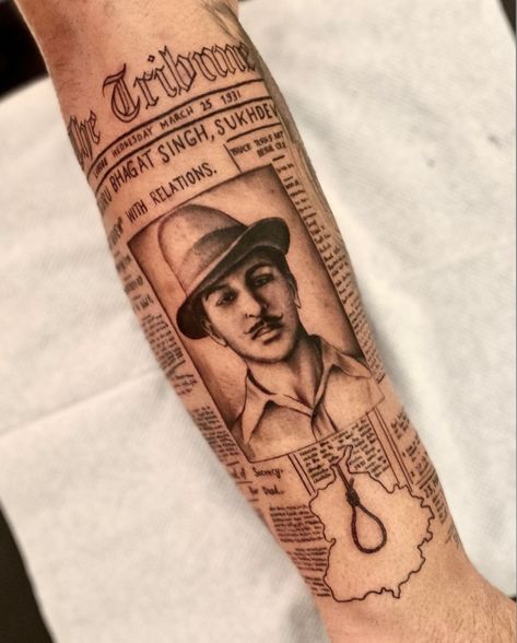 Bhagat Singh Tattoo On Hand, Bhagat Singh Tattoo, Warrior Tattoo Sleeve, Mom Dad Tattoo Designs, Tattoo On Hand, Bhagat Singh, Diamond Pendants Designs, Dad Tattoos, Warrior Tattoo