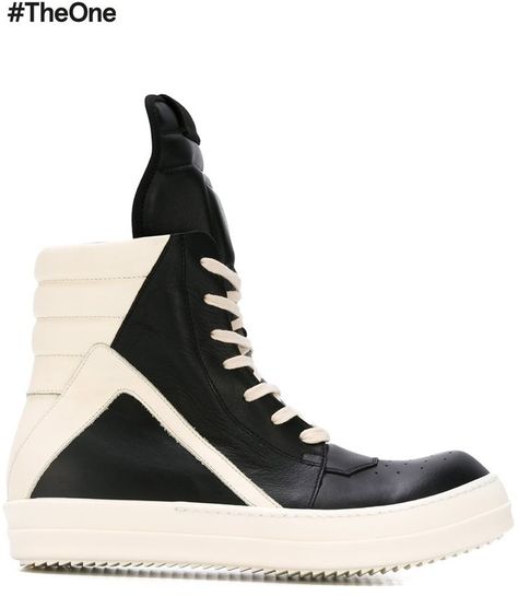 Rick Owens 'Geobasket' hi-top sneakers Rick Owens Geobasket, Rick Owens Shoes, Rick Owens Sneakers, Black High Top Sneakers, Black Leather Sneakers, Popular Sneakers, Black High Tops, Leather High Tops, Black Milk