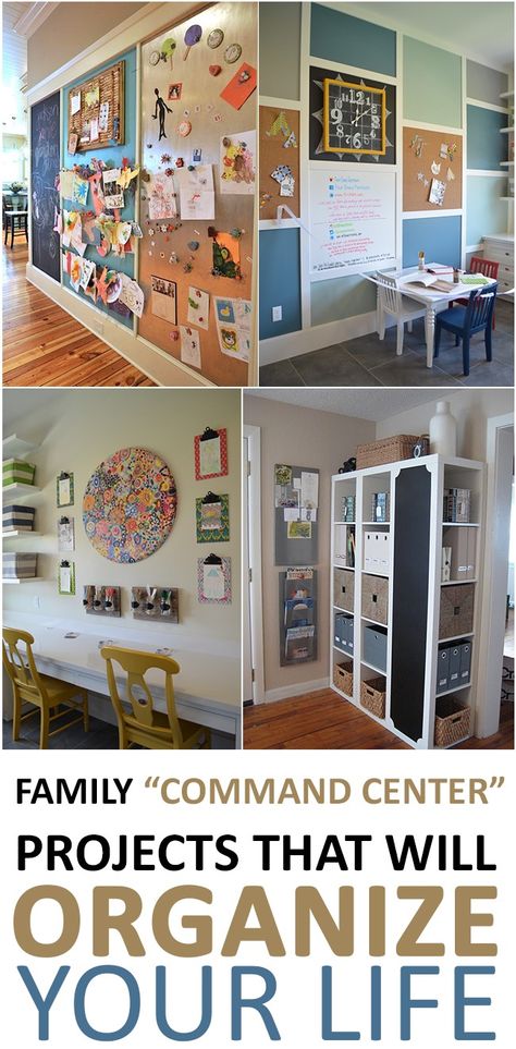 Family Command Center Ideas that will help you organize your life, family and home. Family Command Center Ideas, New Home Organization, Command Center Ideas, Organization Center, Home Command Center, Family Command Center, Center Ideas, Organization Diy, Command Center