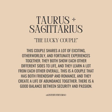 Taurus Love Compatibility + What Works 💜 #Listentothevirgo Sagittarius And Taurus Relationship, Taurus And Sagittarius, Sagittarius And Taurus, Taurus Relationships, Taurus Love Compatibility, Taurus Compatibility, Sagittarius Relationship, Sagittarius Taurus, Taurus Love